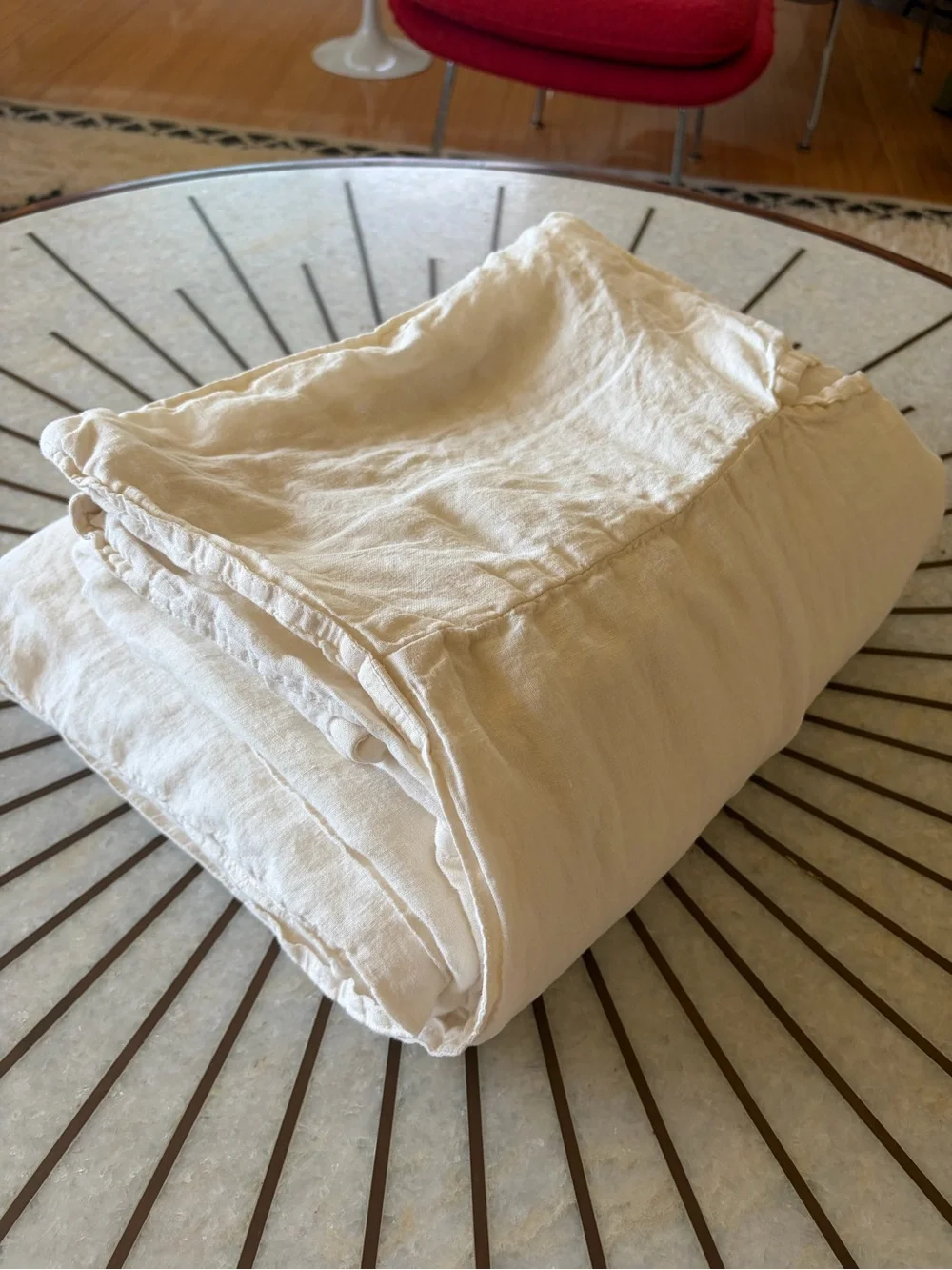Washed European Linen Duvet Cover - Cream